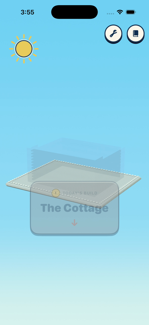 The completed BlockStep Cottage at the end of the day-build loop