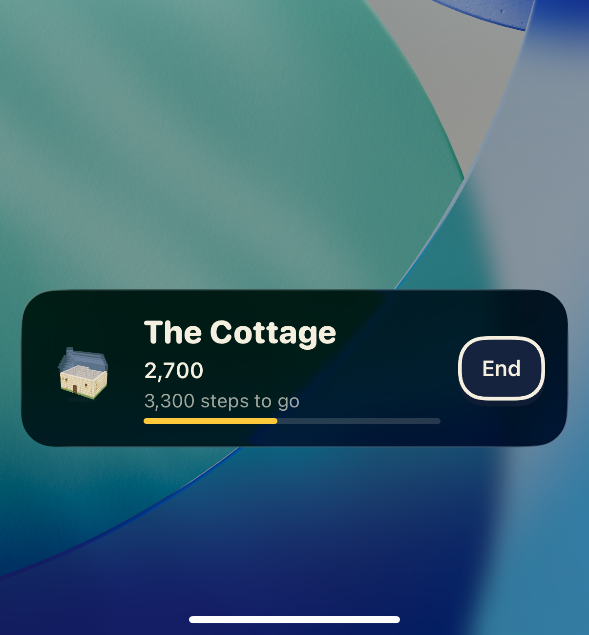 BlockStep Walk mode as a Live Activity on the Lock Screen